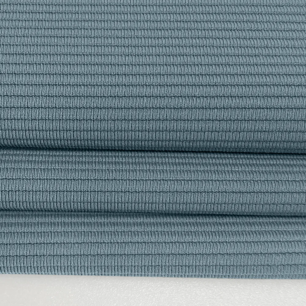 Manufacture High Stretch 75% Nylon 25% Spandex 250g Thin Stripe Ribbed Knitted Fabric For Sportswear Yoga Legging