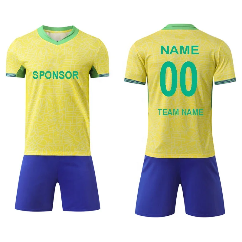 New Design 2024 Brazil Club Team Soccer Jersey Neymar Jersey Football Custom Kids Soccer Uniform De Futbol
