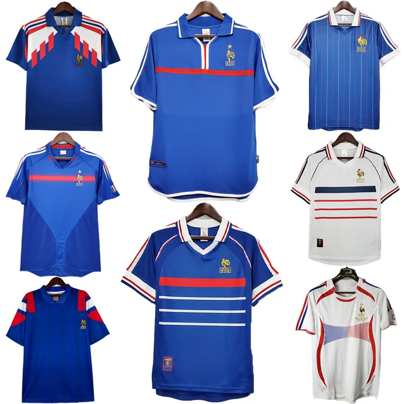 Классическая винтажная Национальная футбольная рубашка Франция Zidane Henry легендарные номера 1996-2004 Золотая эра ограниченная серия