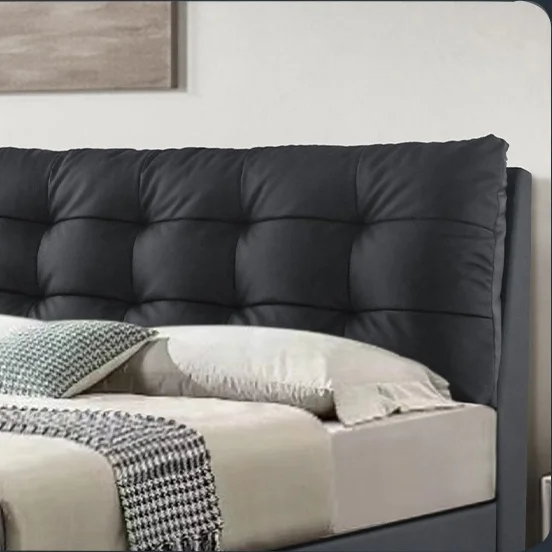 Кровать Queen и King Size популярная кожаная современная простая двуспальная кровать Главная спальня каркас светлая Роскошная мягкая для свадебной спальни