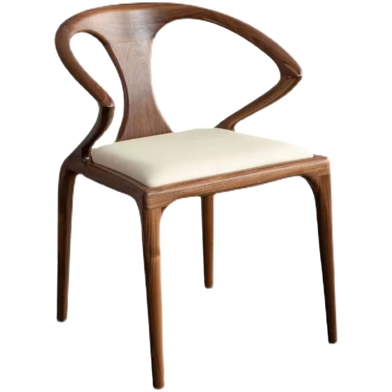 PurelyFeel Nordic Solid Wood Creative Italian Chair Chinese Backrest Dining Chair Living Room Chair