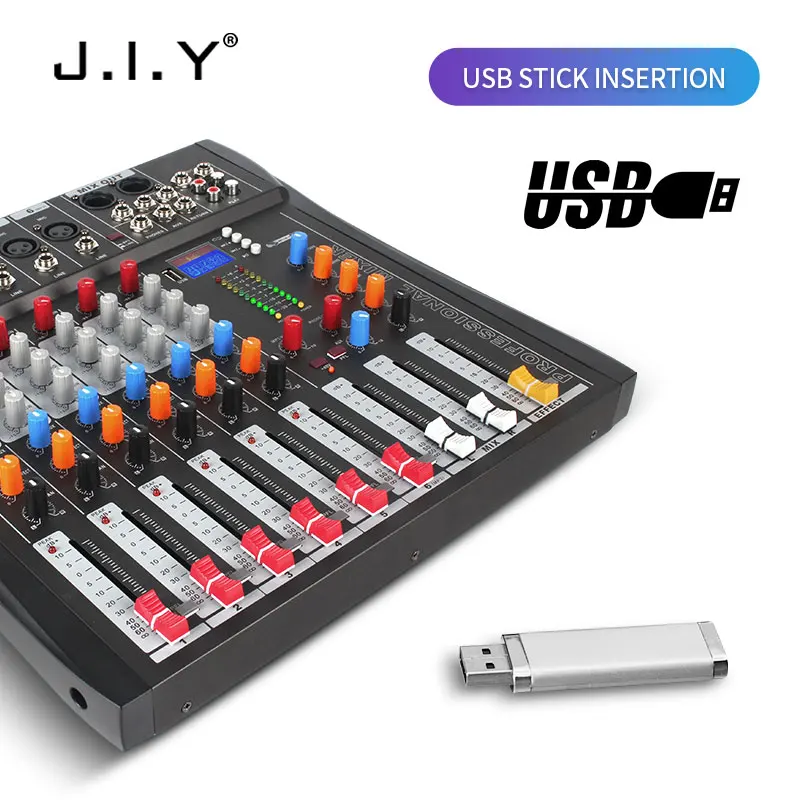 Vietnam Hot Selling factory wholesale bluetooth Console 6 Channel Audio Mixer with USB and Monitoring Function