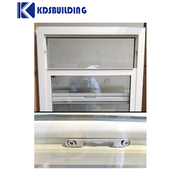 KDSBuilding Vertical Sliding Style Plastic Vinyl PVC UPVC Single-Hung Single Hung American Standard Windows For America House