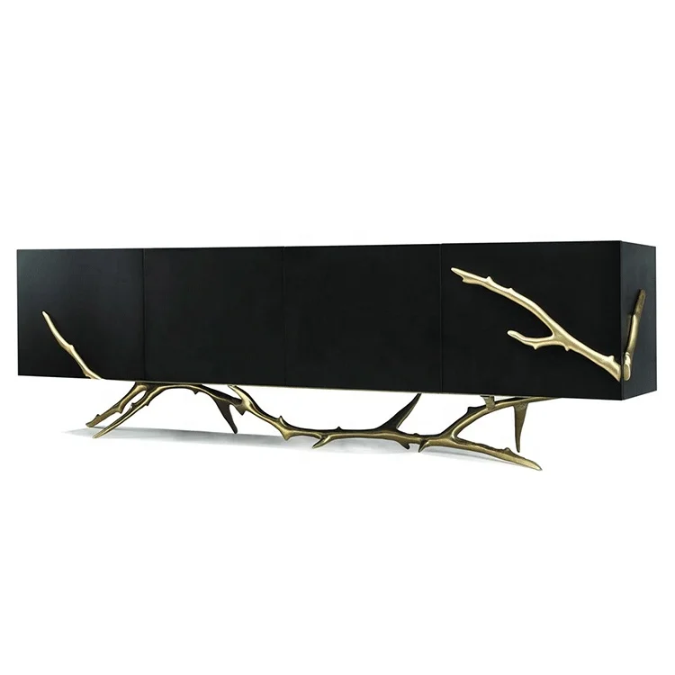 Contenporary TV stand luxury gold copper legs sideboard for living room decoration Dining room Table Side cabinet