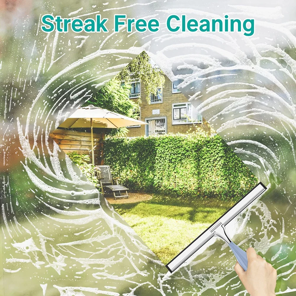 Wholesale bathroom metal glass shower wiper blade window cleaning squeegee window glass squeegee stainless steel shower squeegee