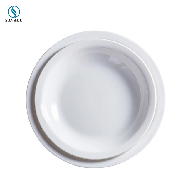 Savall HoReCa Salad round plate Nordic style solid Dessert plate plate steak white porcelain dish ceramic