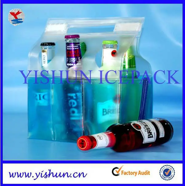 Bottle Cooler Gel Ice Pack for Six Bottle Wine Chiller Bag Accept Customized Logo PVC Reusable Customized Color Daily Life YS-JT