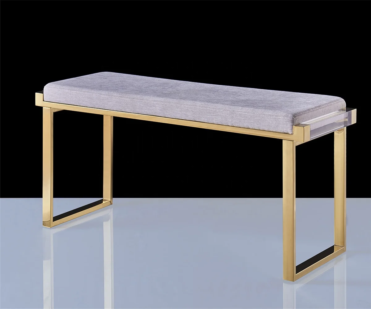 Luxury Furniture Bench Modern Design Hot Sale Acrylic Metal Bench