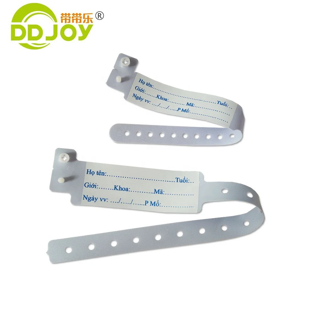 Custom Plastic One Layer Soft PVC Bracelet Hospital Patient Adult and Child Identification Wristband