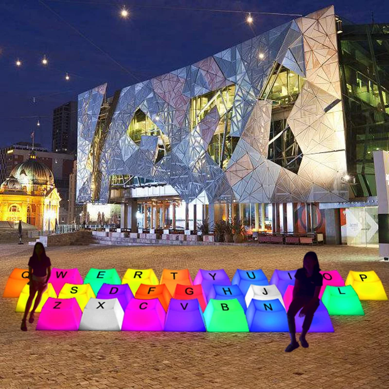 Открытый кубический стул для клавиатуры светодиодный декоративный куб украшения концерта