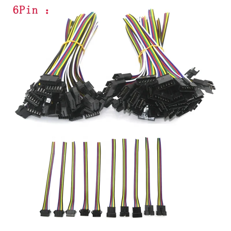 (High-Quality) 2pin 3pin 4pin 5pin 6pin 15cm JST SM Connector Quick Male/Female Extension Cable For Lamp Driver CCTV Led Strip