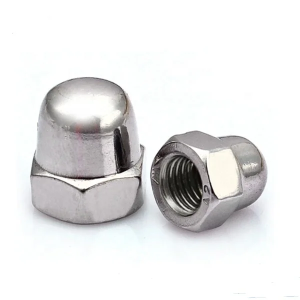 China Wholesales Hot Sale DIN 1587 M8 M10 M12 Stainless Steel 304 Plain Finish Hex Domed Cap Nuts Din 1587 Lock Nuts