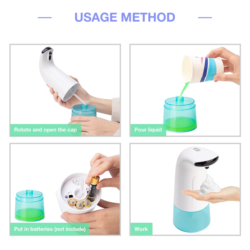 Touchless Automatic Soap Dispenser Pump Waterproof Base Infrared Motion Sensor Dish Liquid Hands Free Auto Hand Soap Dispenser