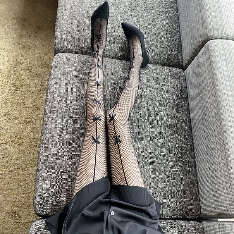 Wholesale Girls Nylon Mesh Tights Women Sexy Multi Bow Fishnet Stockings