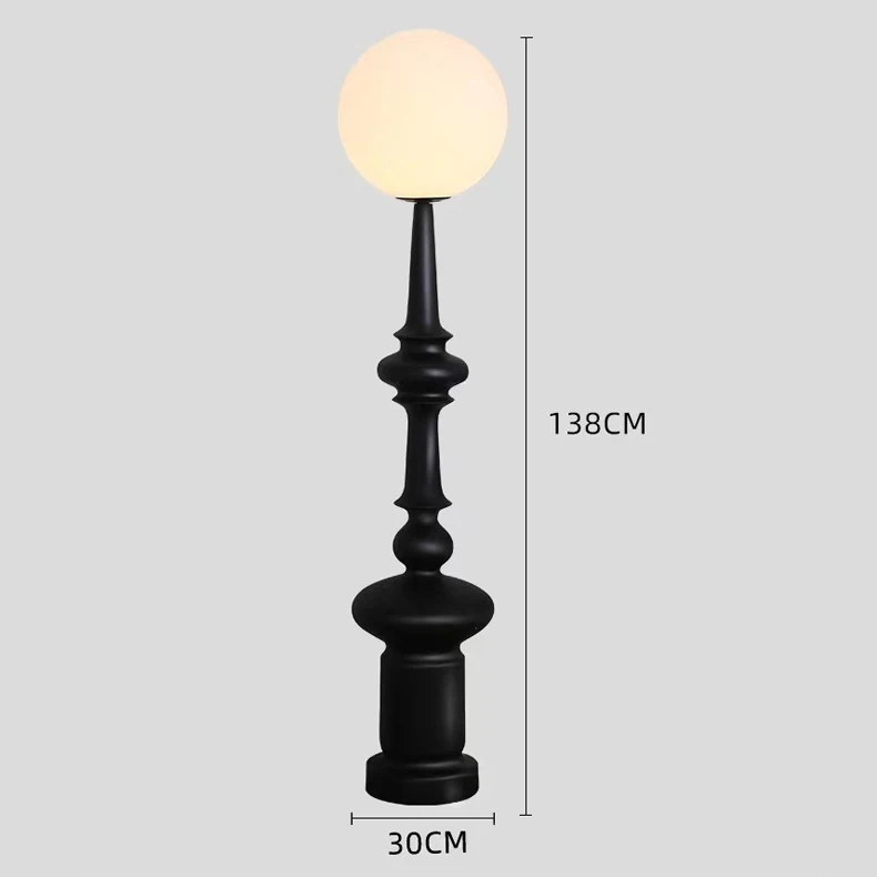 Designer retro Roman black chess floor lamp bedroom art style antique table lamp