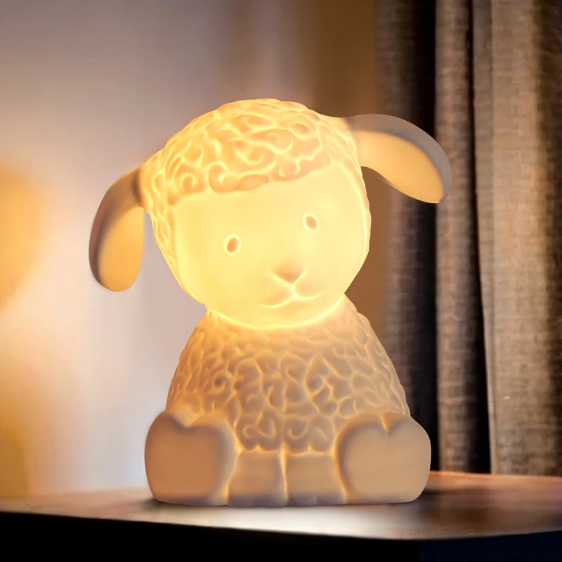 Factory wholesale cheap personalized good price desk bedside night lamp cute animal sheep lamp for kid