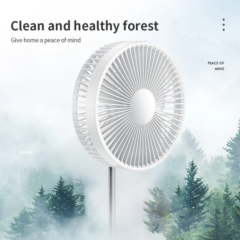 Smart Battery Level Display 8 Inches Foldable Storage Desktop Fan Home Office Rotatable Retractable Fan with Remote Control