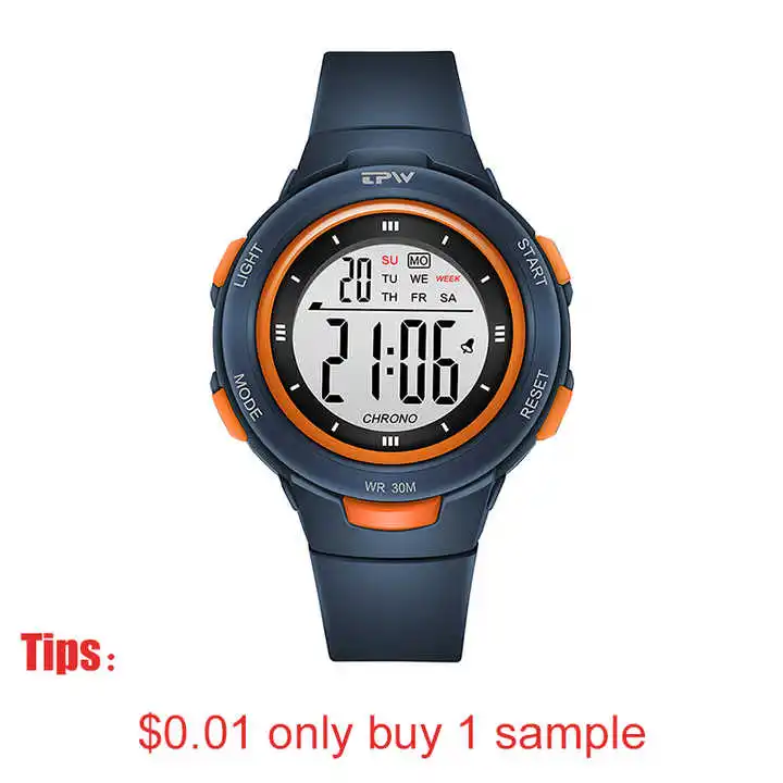3ATM Waterproof Digital Watch for Men Sport People Teenager Students 40mm Dial ABS Case with Light Feature Watches Boys girls
