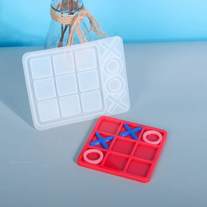 HY Tic Tac Toe Board Game Silicone Molds for DIY Funny Table Game Polymer Clay Jewelry Making Home Decoration