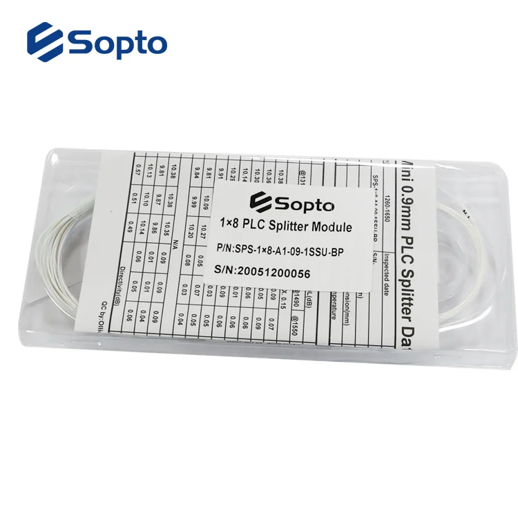 Sopto Input SC/UPC Output SC/UPC Fibre Optic Tube Plc Splitter 1:8