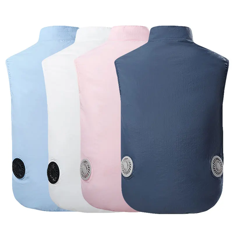 Summer Air-Conditioned Clothes Cooling Fan Jacket with 2 Fan Adjustable Cooling Workwear Equipped with Fan