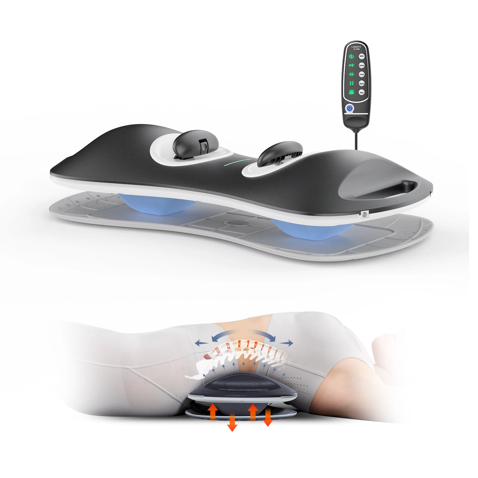 ALPHAY Back Pain Massager Heating pad abdominal massage lumbar traction unit for lower back pain