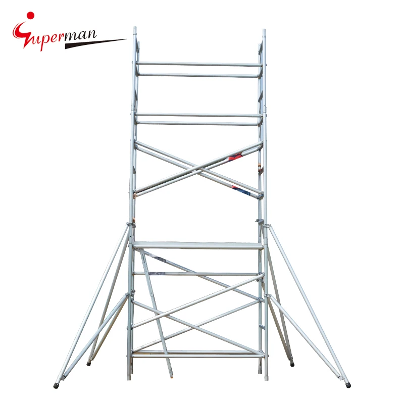 Promotional Price Multi-use Aluminum Mobile Scaffolding Tower System with Ladder and Caster Wheel