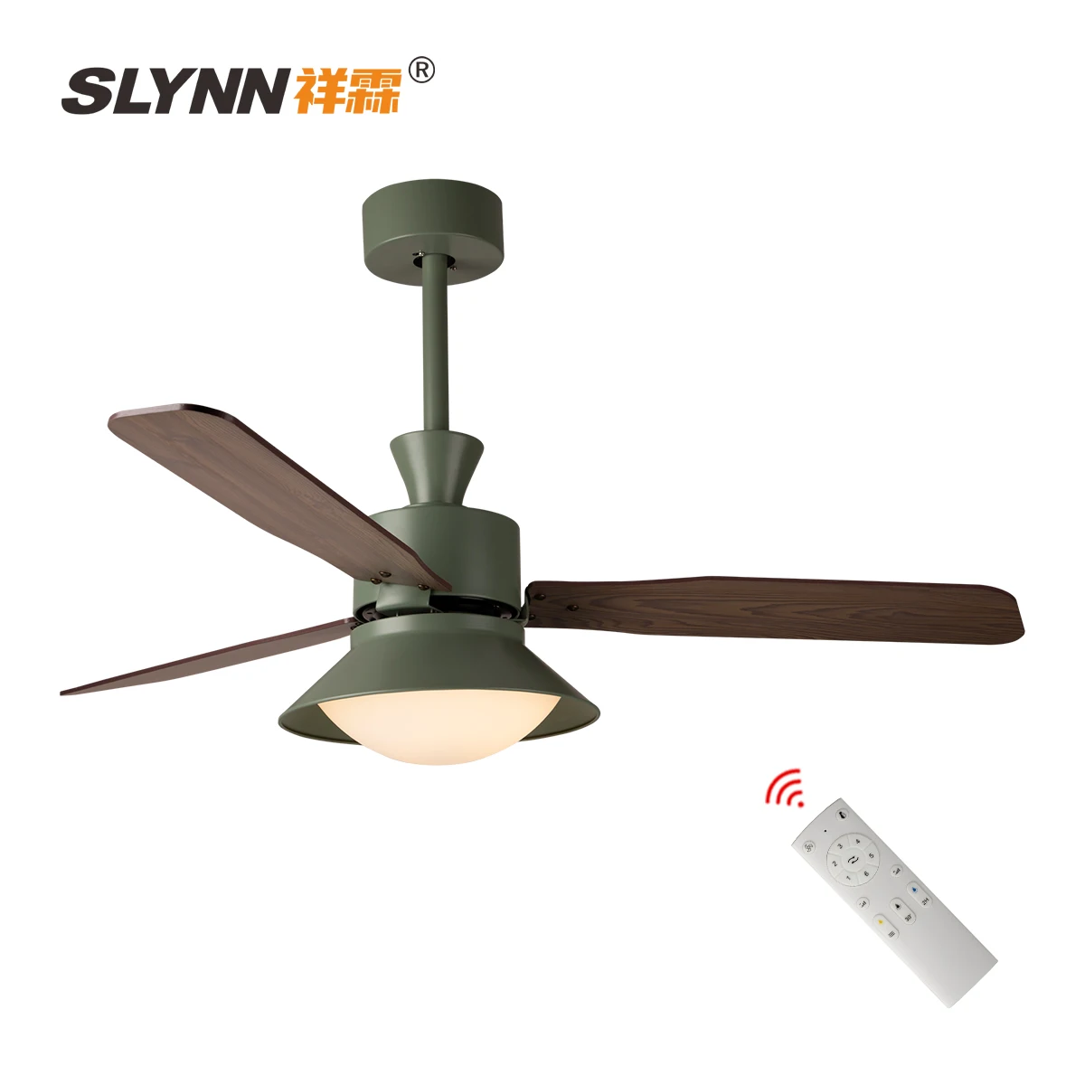 SLYNN Smart Home Control 3 Colors Led Source 3 Fan Speed Dual Direction AC Fan Ceiling with Light