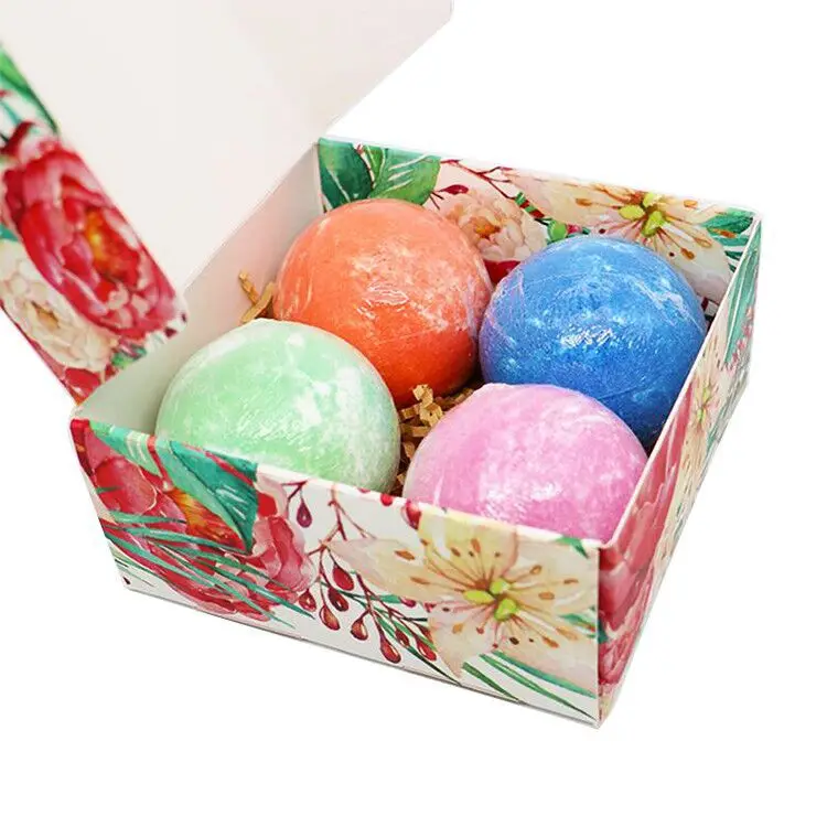 
Бомбочки для ванны ручной работы с натуральными ингредиентами, подарочный набор с эфирным маслом 