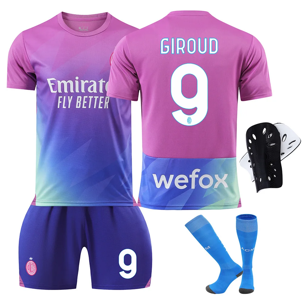 Factory customized football jersey AC 2 away kit size 9 Giro 10 Leo 11 Prisic 19 Teo football jersey