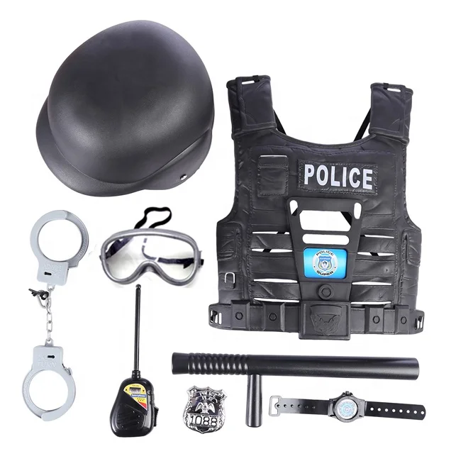 8pcs kids role play costume suit police officer props police children funny police set for kids toys