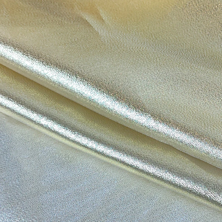 Modern Fashion Golden Glossy Fabric Organza Champagne Lurex Metallic Fabric