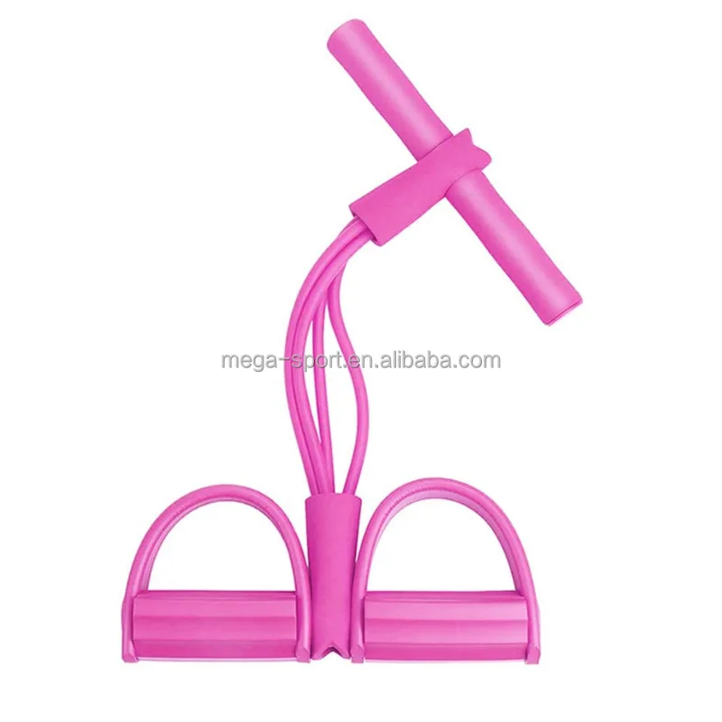 Factory Direct Portable Elastic 2 Tubes Sit Up Pull Rope for Home Gym Yoga Workout Elastic Pull Ropes Fitness Bands Resistance
