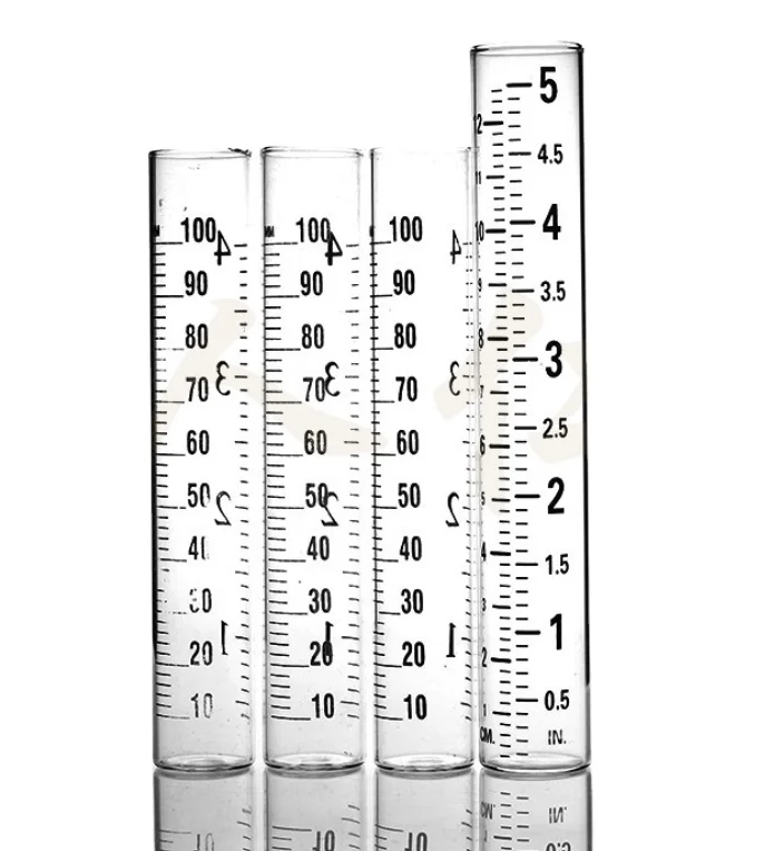 Rain gauge glass for rain gauge