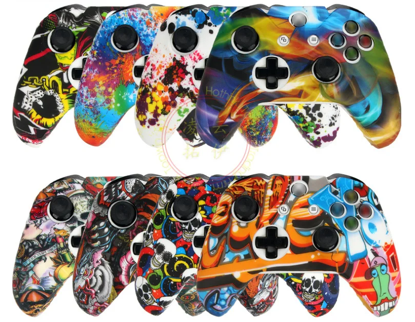 Newfind Water transfer printing Silicone Rubber Skin Cover for xbox one controller
