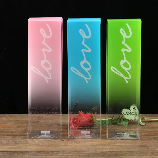 Most popular clear PVC PET plastic gradient printing cosmetic gift packaging box