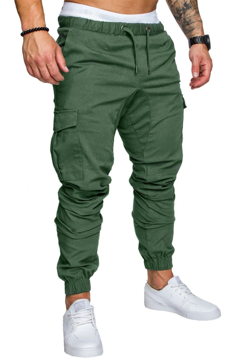 HC516P Wholesale Fitness Cargo Jogging Pants Elastic painter Custom Logo Running Blank Joggers Track Cargo Pants For Men
