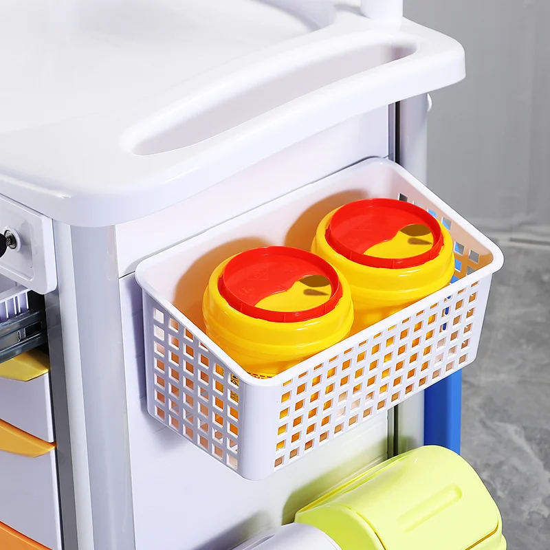 2024 Hospital Cart Clinic Pharmacy Medical Trolley More Color And Size Double Door Multifunctional Rescue Trolley