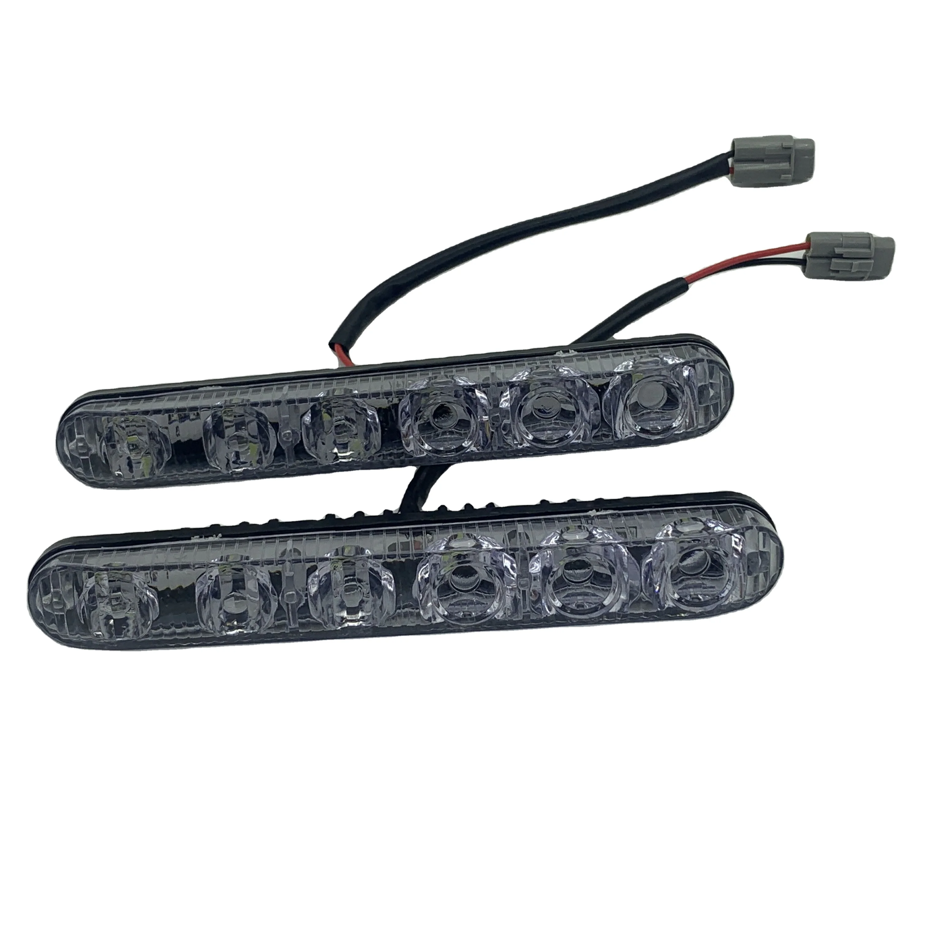 
2Pcs/set super bright LED DRL 6led white DC12V car daytime running signal light driving lamp 