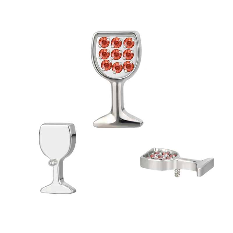 Wholesale G23 Titanium Piercing Ear Studs Labret Tragus Lip Rings Goblet Internal Thread Helix Earring Lobe Cartilage Jewelry