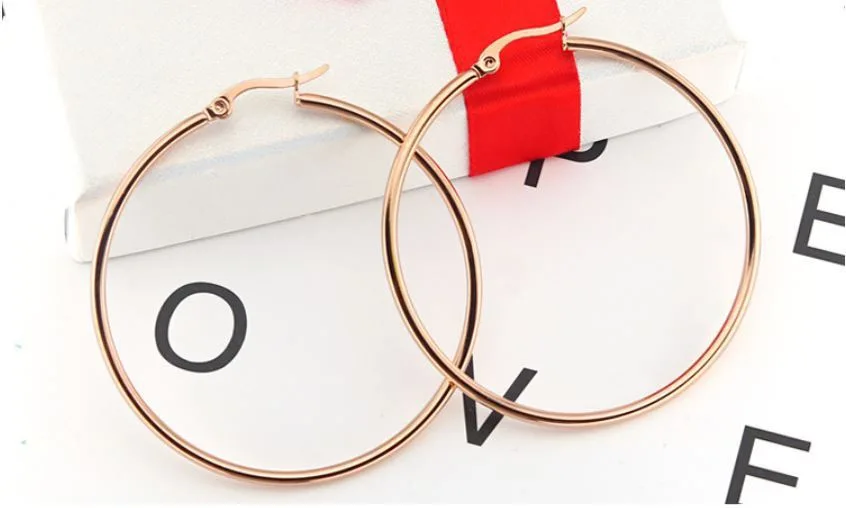 Large Exaggerated Jewelry Circle Earrings Stainless Steel jewelry Gold Silver Hoop Earrings