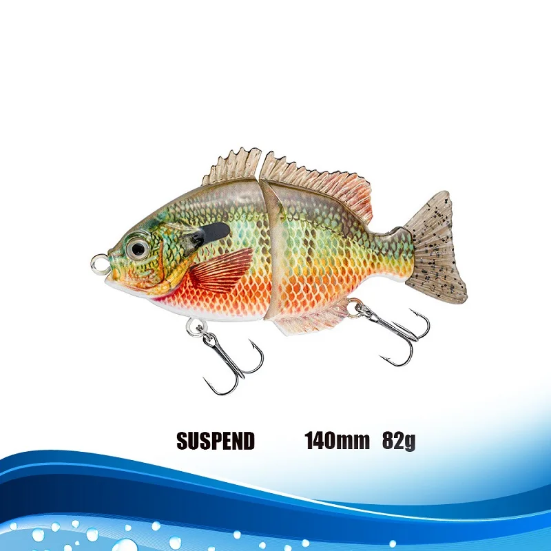 JETSHARK 14cm 82g 7colors hard plastic suspend swimbait multi jointed bait floating 2 segmented fish lure