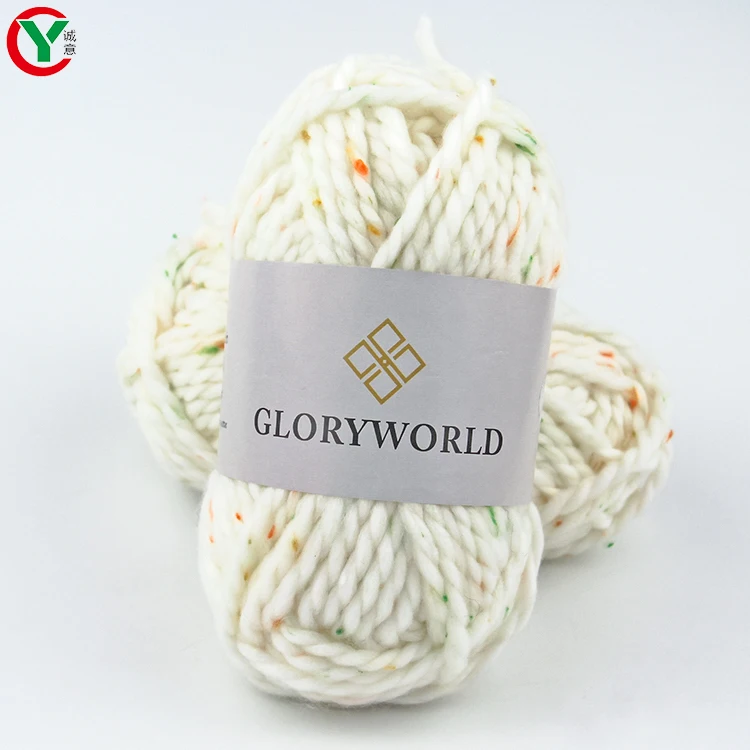 Wholesale 50g Hang Knitting Winter Sweater Soft Fancy Yarn 100% Acrylic Roving Yarn with Neps for Crochet