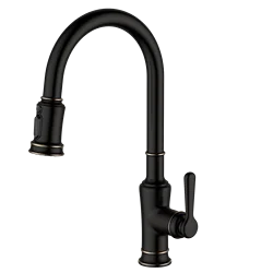 Commercial hot and cold water kitchen faucet mixer taps with pull down sprayer