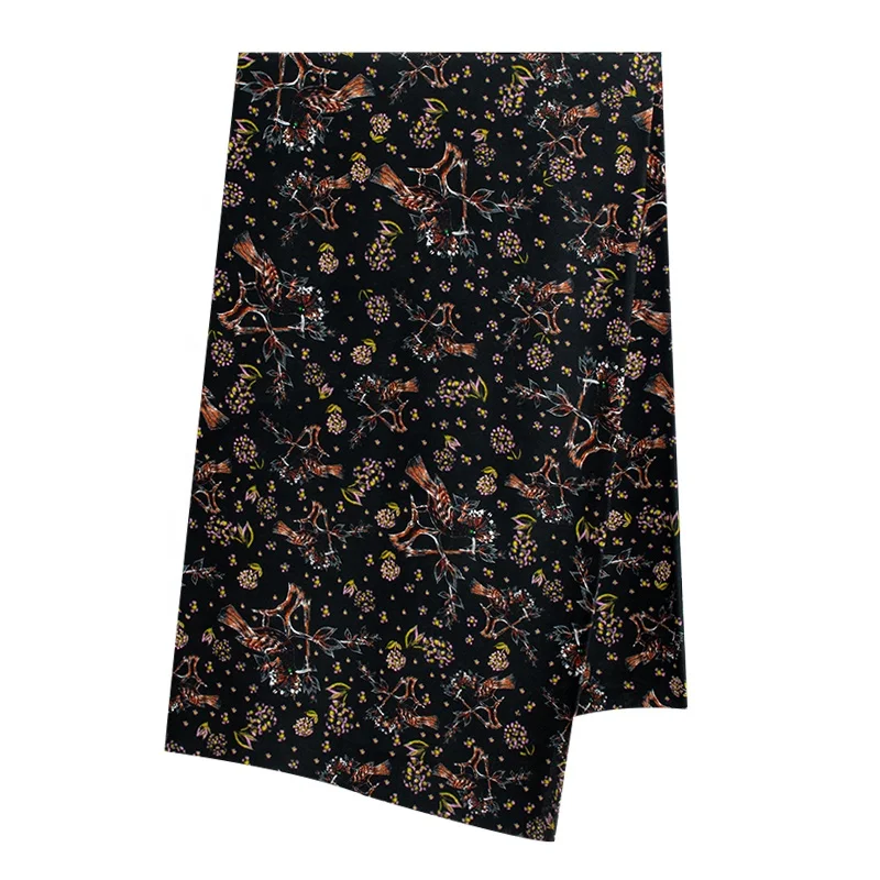 Цветочная шелковая ткань 12 мм, ткань из натурального шелка крепдешина, шелк тутового шелкопряда, ткань с цифровой печатью CDC, ширина 140 см