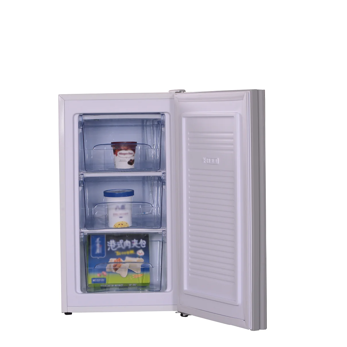 Most popular table top freezer 70 Liter colorful large fridge freezer single door refrigerator handle BD-70KC for home and hotel