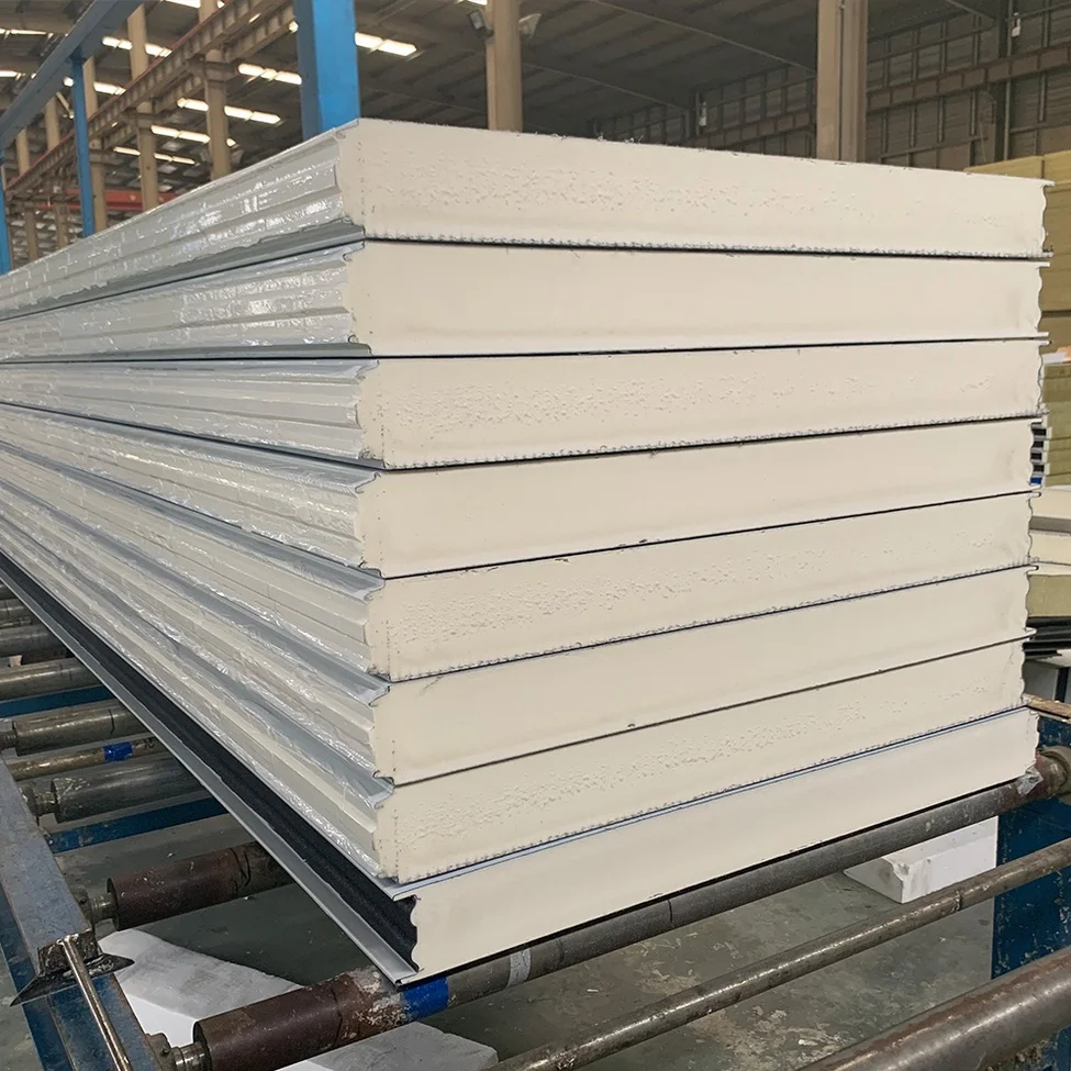 China Insulation Foam Board Clean Room Pu Polyurethane 100mm Sandwich Panel With Film-coated Packaging And Shipping