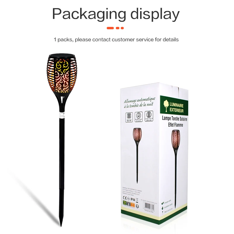 Waterproof outdoor antorcha led solar decorative lighting automatically turn on/off street lights from dusk to dawn