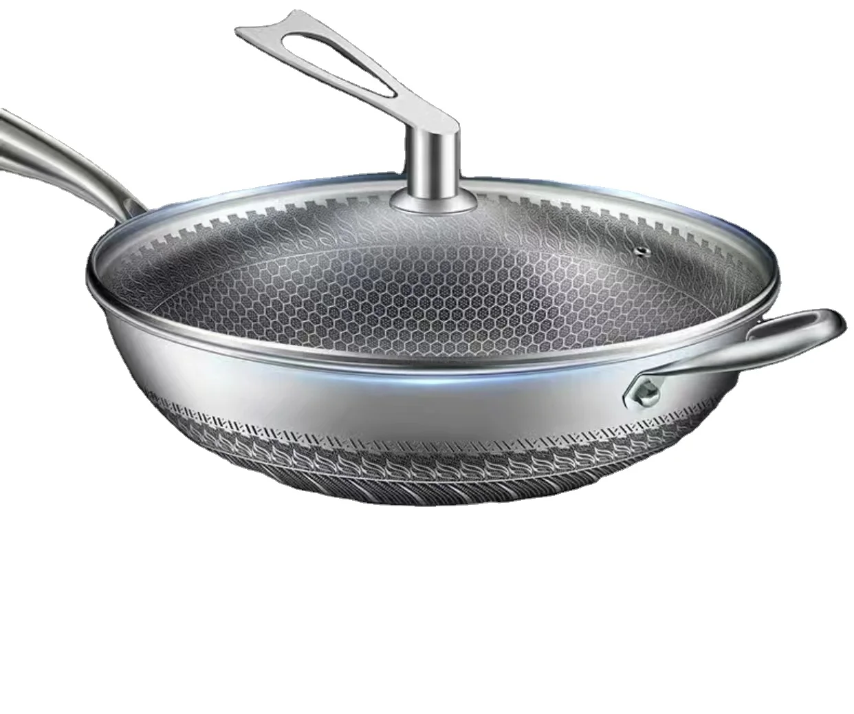 Factory direct selling frying pan cooker set Hot selling honeycomb non stick stainless steel frying pan and pan