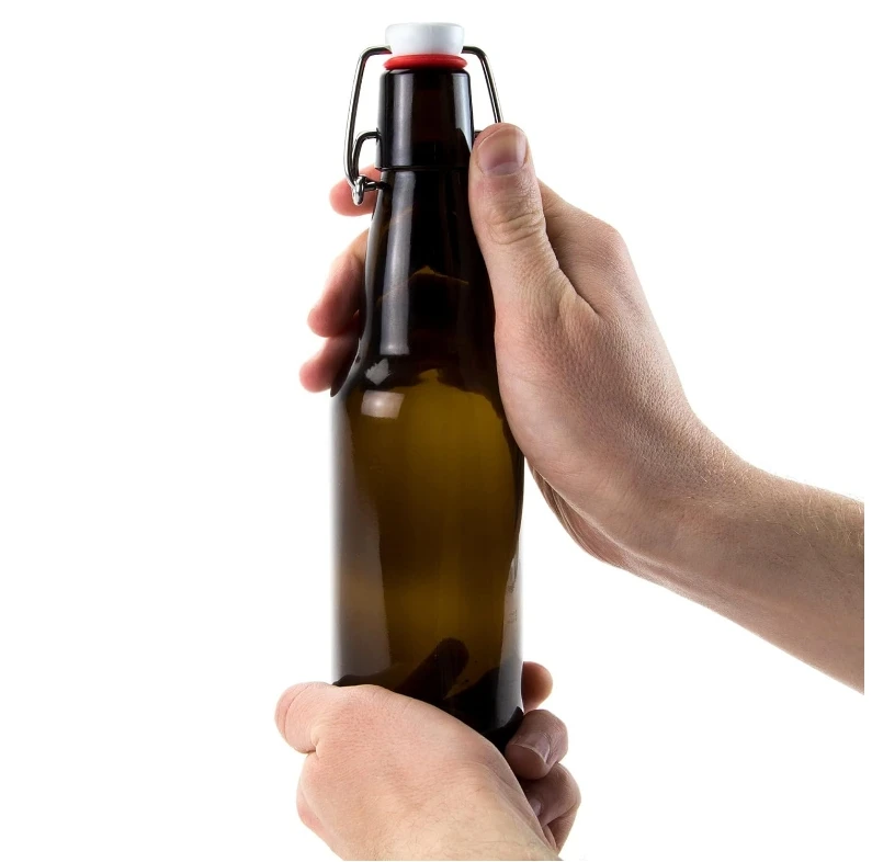 Wholesale 330ml 500ml 750ml 1Liter 1000ml swing top clear glass beer bottle